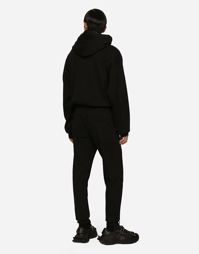 Jersey jogging pants with embroidery