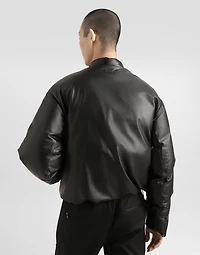 Padded sheepskin bomber jacket