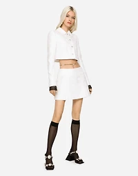 Short jacquard jacket with all-over DG logo