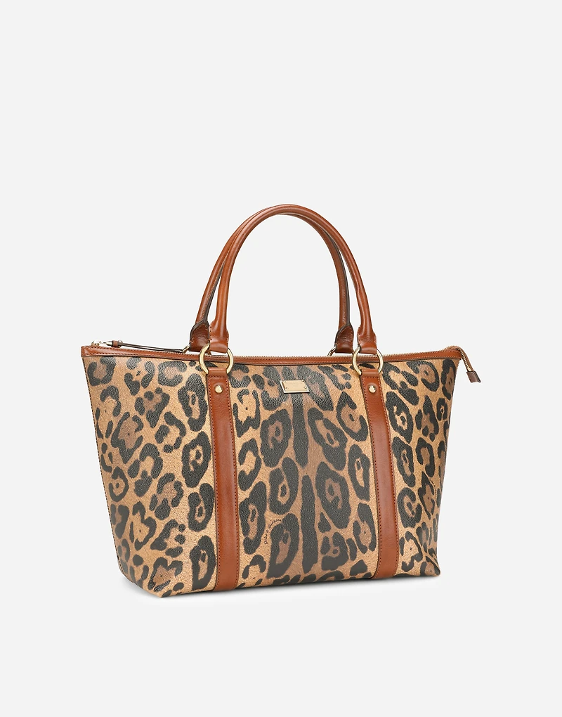 leopard-print Crespo shopper with branded plate