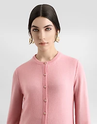 Cashmere cardigan with inside-out seams