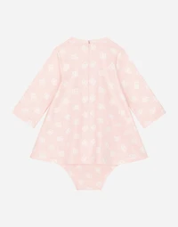 Interlock dress with all-over logo print