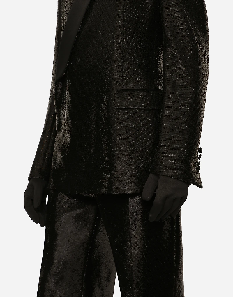 Sequined double-breasted Sicilia-fit tuxedo jacket