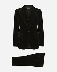 Single-breasted smooth velvet suit