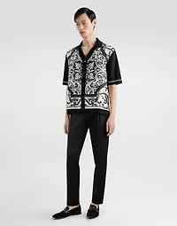 Majolica-print oversized shirt