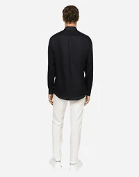 Linen Martini-fit shirt with DG hardware