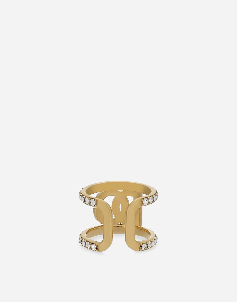 Ring with rhinestones and DG logo