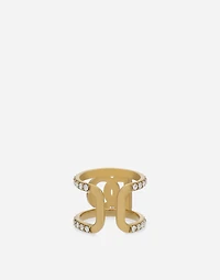 Ring with rhinestones and DG logo