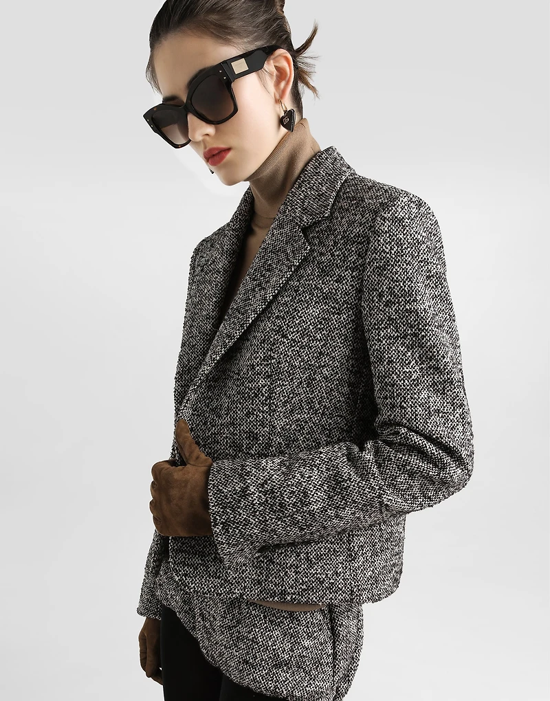 Dotted wool blend jacket