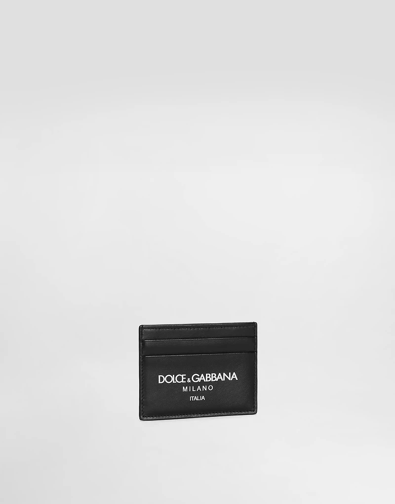 Calfskin card holder with logo