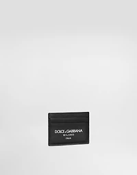 Calfskin card holder with logo
