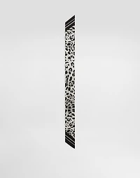 Leopard-print twill headscarf (6x100)