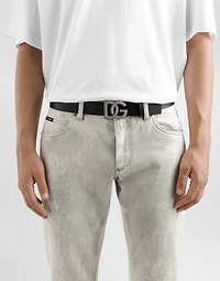 Leather belt with DG logo