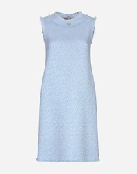 Sleeveless raschel tweed dress with DG logo