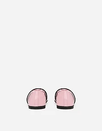 Patent leather ballet flats with bow