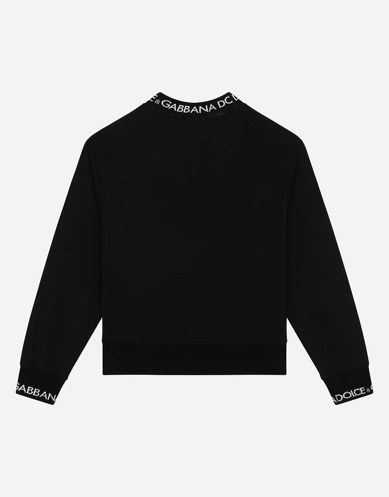Jersey sweatshirt with logo label