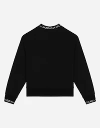 Jersey sweatshirt with logo label