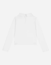 Jersey T-shirt with logo embroidery