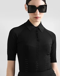 Viscose polo-shirt