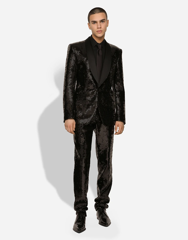 Sequined single-breasted Sicilia-fit tuxedo suit