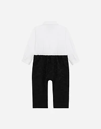 Jacquard and cotton tuxedo onesie