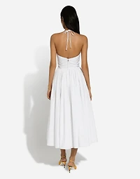 Midi cotton dress with circle skirt