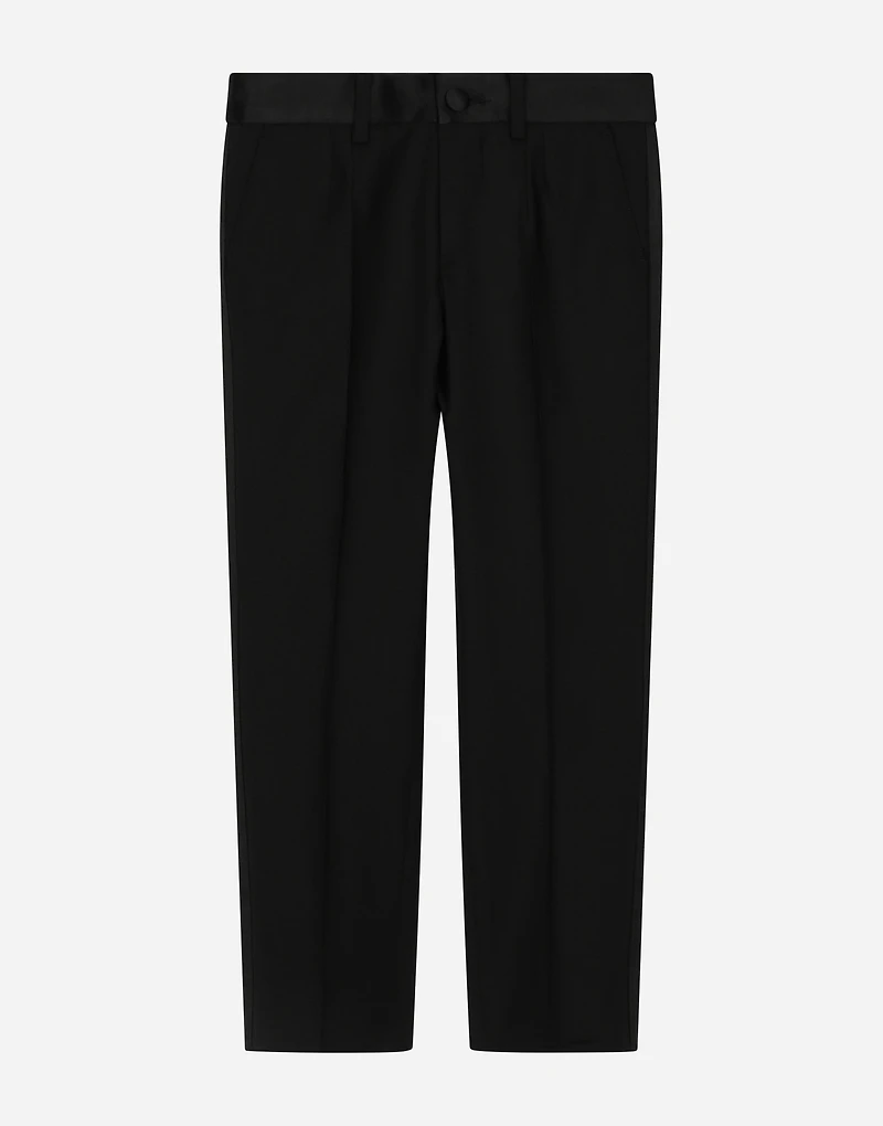 Single-breasted tuxedo suit in stretch wool