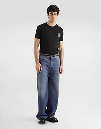 Cotton t-shirt with heraldic patch
