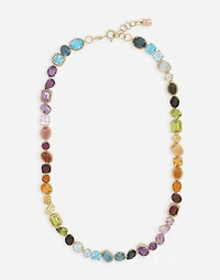 Rainbow Necklace
 18-carat yellow gold and multicolored gems