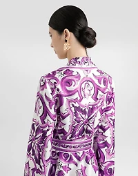Majolica-print twill shirt