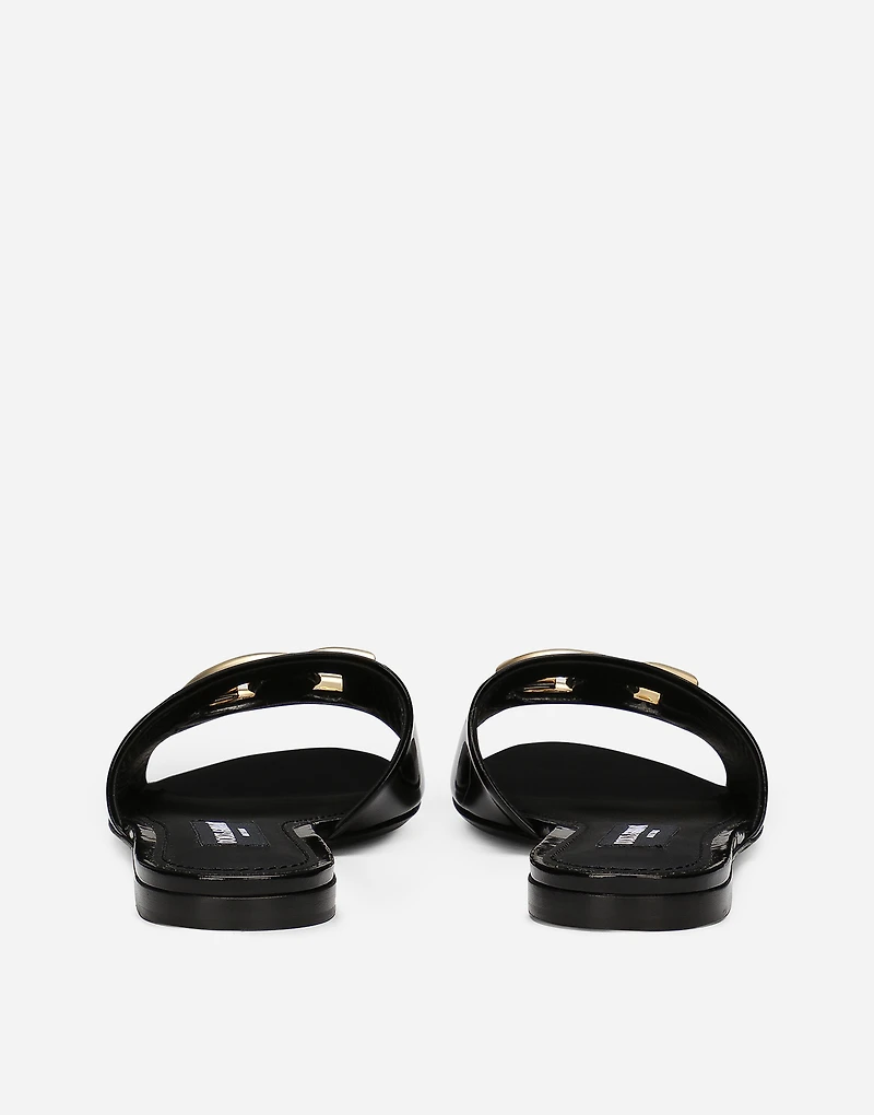 Polished calfskin sliders