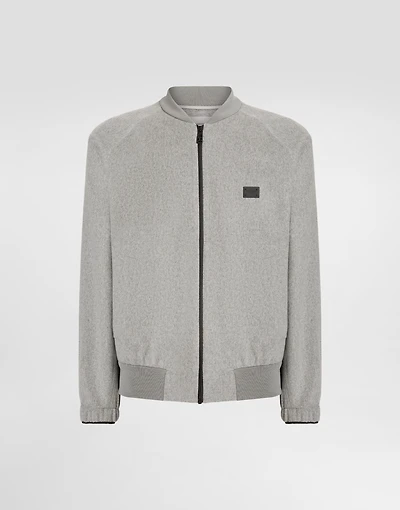 Cashmere and wool bomber jacket with tag