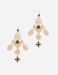 Sicily Earrings 
 18-carat yellow gold and black sapphires