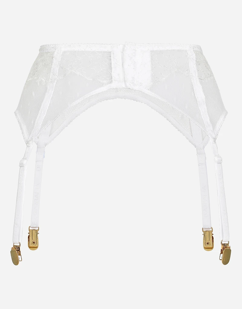 Lace suspender belt with DG logo