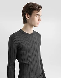Silk crewneck pullover