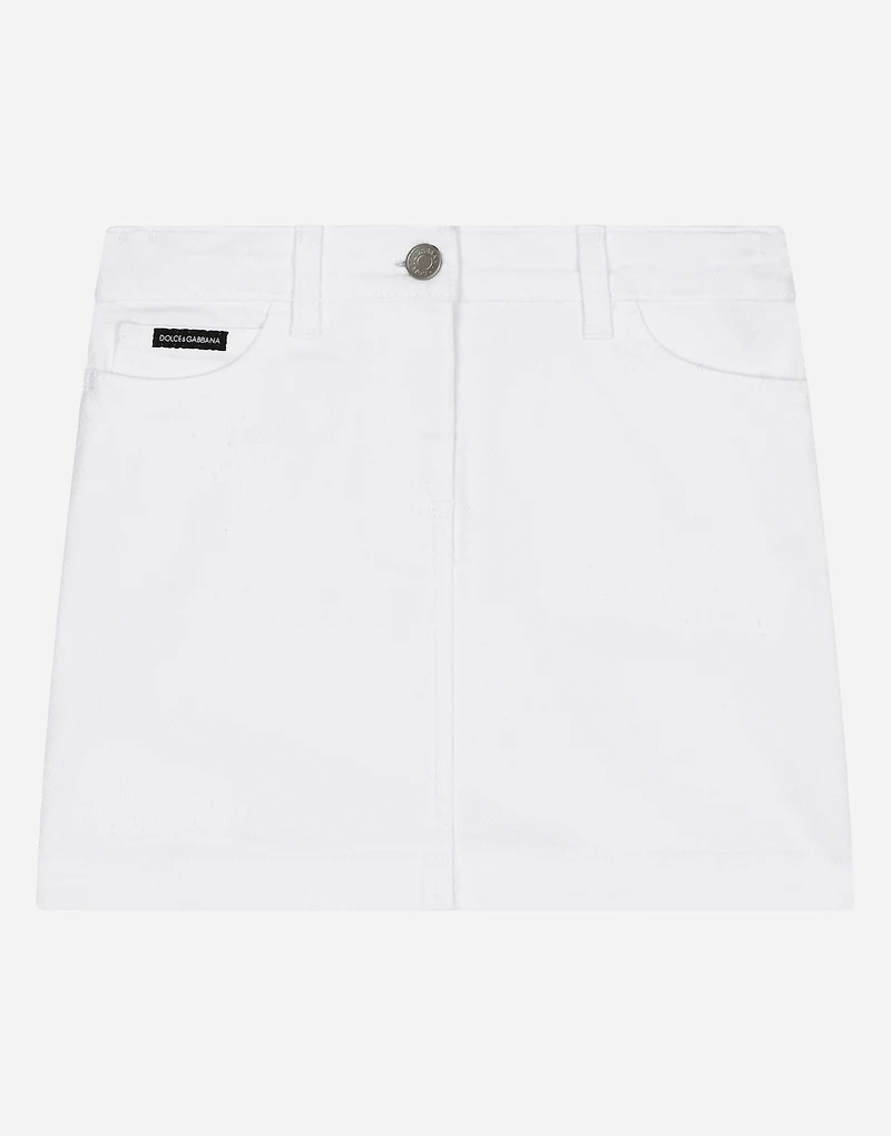 5-pocket short skirt ripped denim