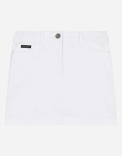 5-pocket short skirt ripped denim