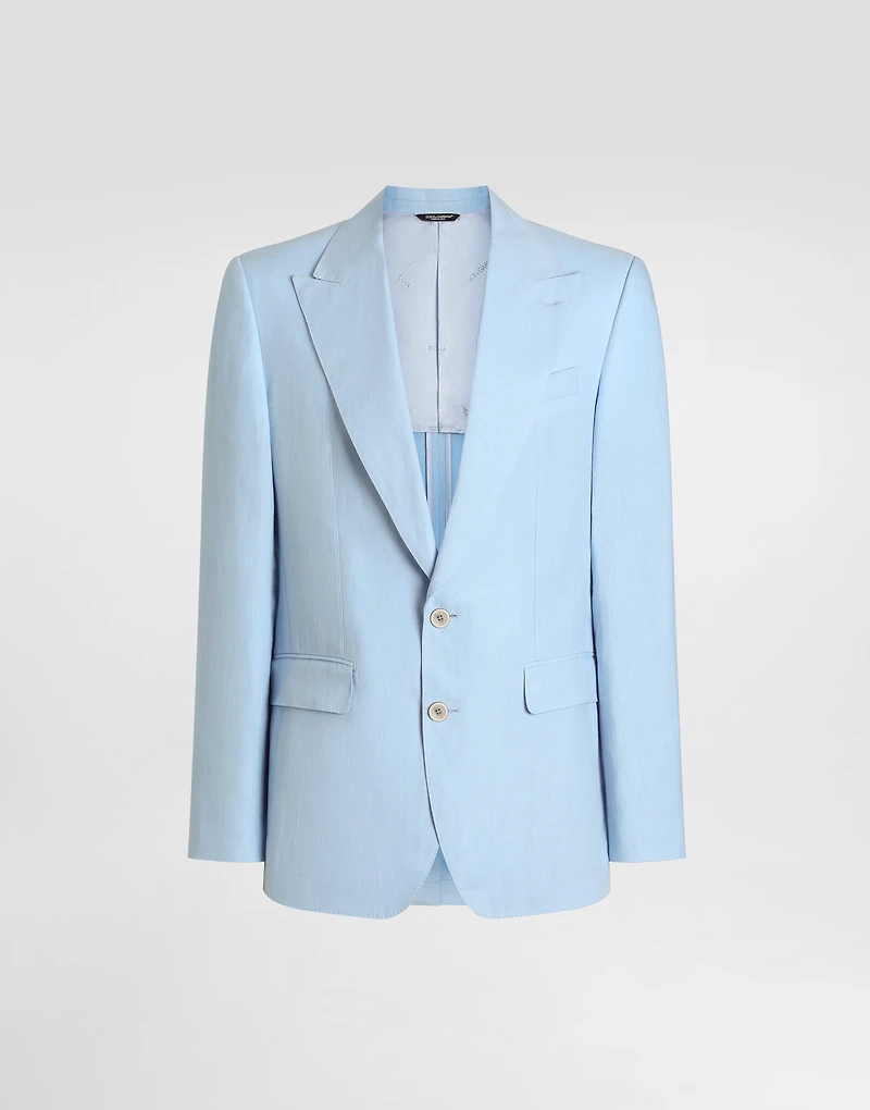 Sicilia single-breasted linen jacket