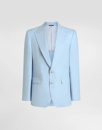 Sicilia single-breasted linen jacket