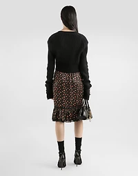 Small rose-print skirt with flounce
