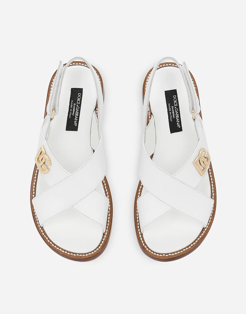 Calfskin sandals with DG logo