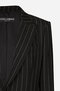 Single-breasted pinstripe wool jacket