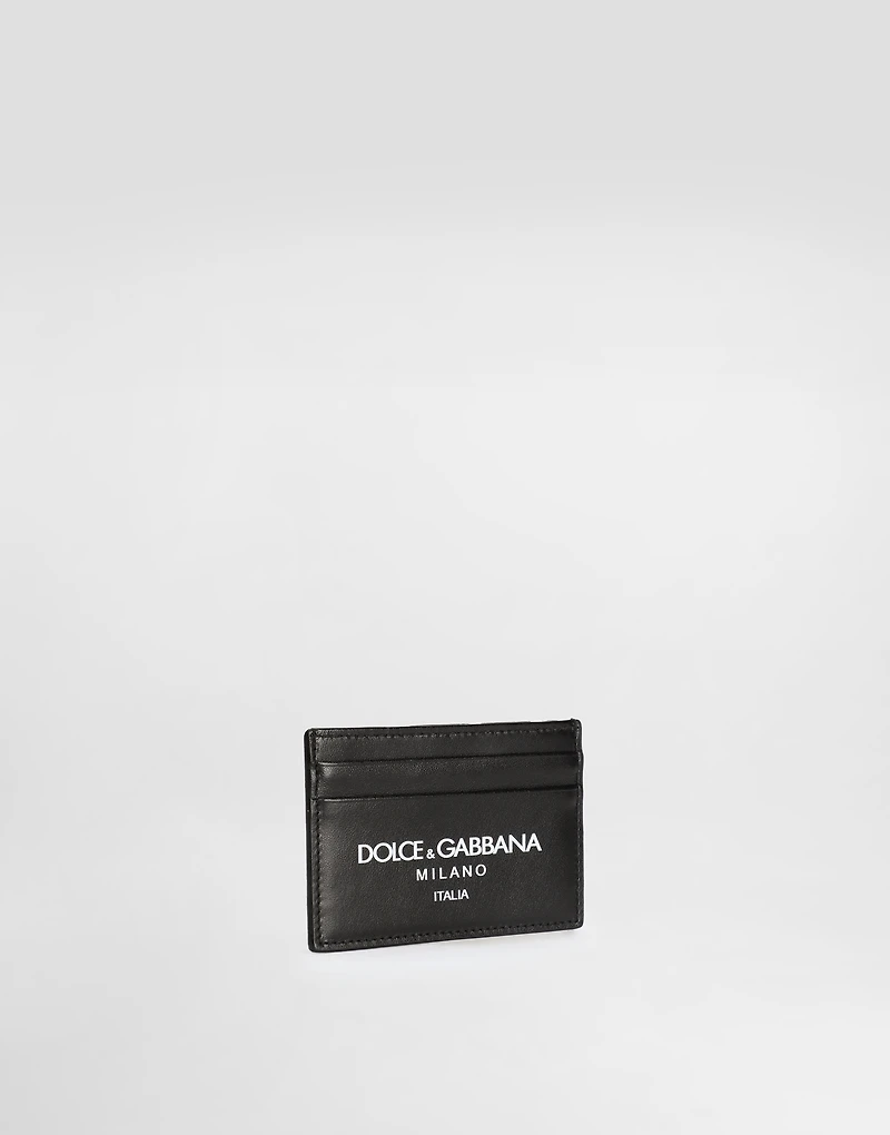 Calfskin card holder with logo