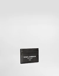 Calfskin card holder with logo