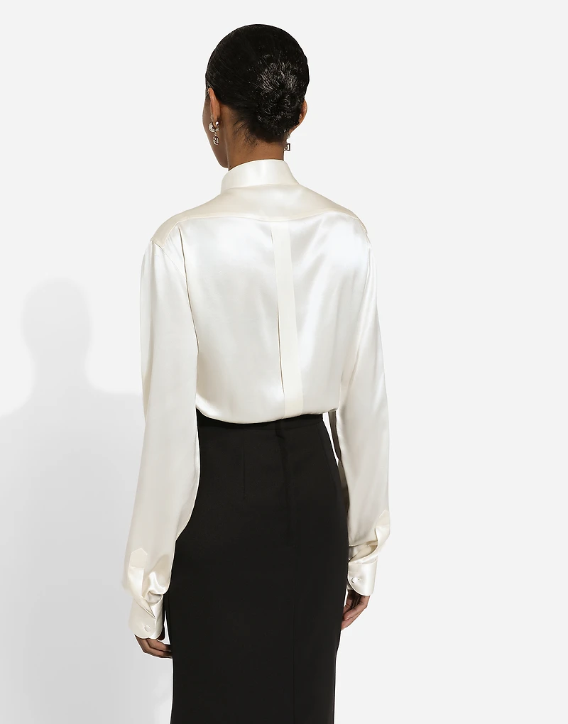 Silk shirt with front