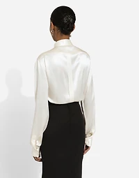 Silk shirt with front