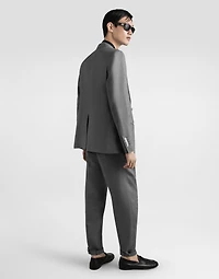 Washed linen canvas jogging trousers