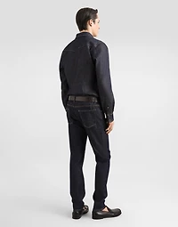 Slim-fit stretch cotton jeans with patch
