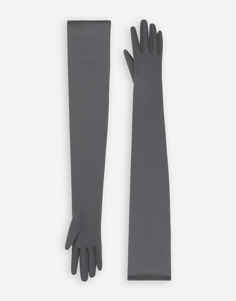 KIM DOLCE&GABBANA Long stretch jersey Milano rib gloves