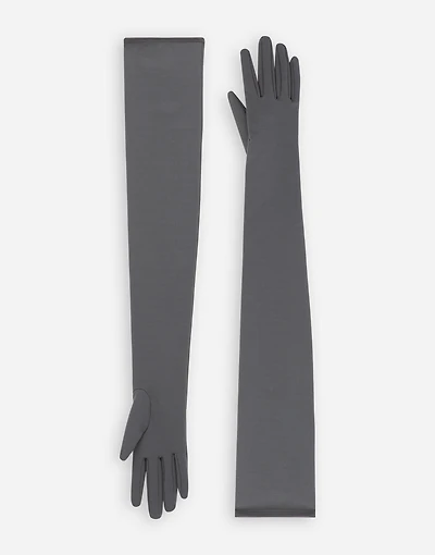 KIM DOLCE&GABBANA Long stretch jersey Milano rib gloves